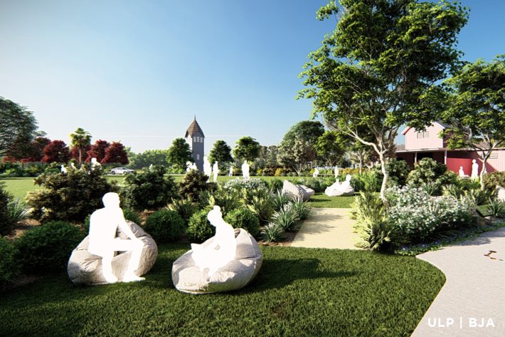 Educational environment with landscaping