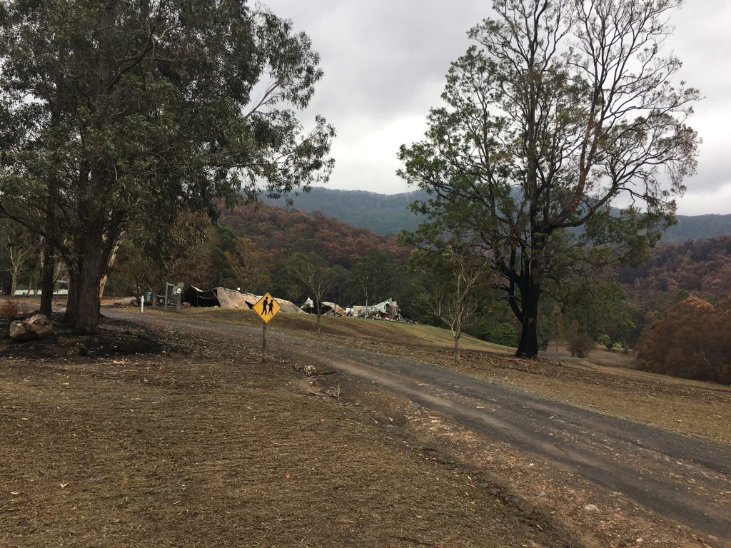 Image of campus post bushfire Dorm C+D